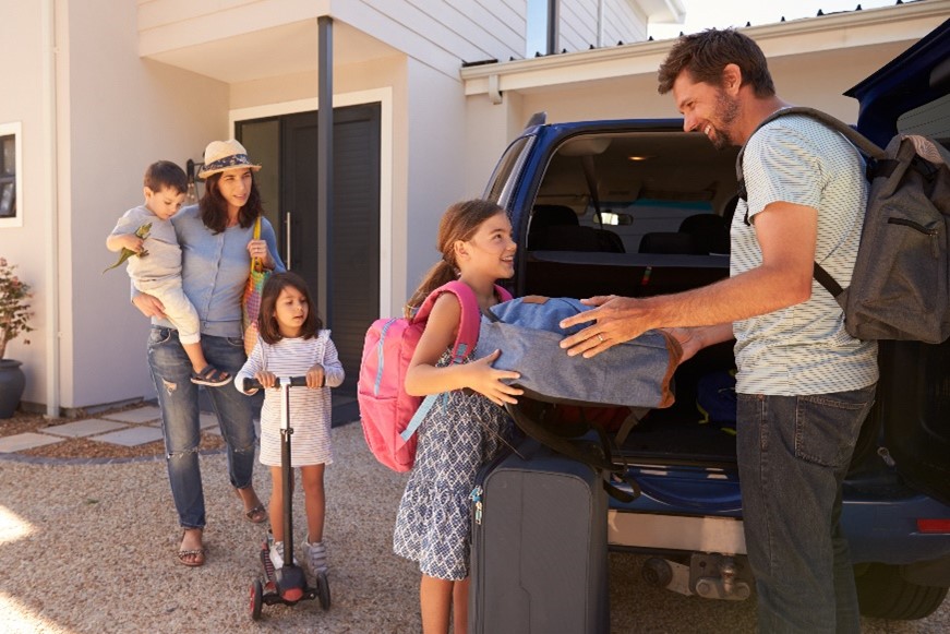 young family moving house